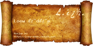 Loew Ádám névjegykártya